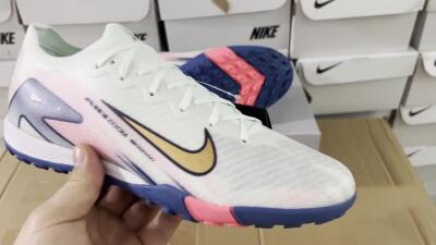 Unisex Nike Air Zoom Mercurial Vapor 16 Elite TF Football Shoes - White/Pink/Blue