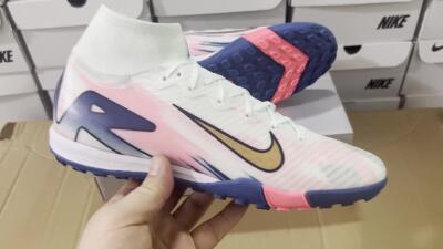 Unisex Nike Air Zoom Mercurial Superfly 10 Elite TF Football Shoes - White/Pink/Blue
