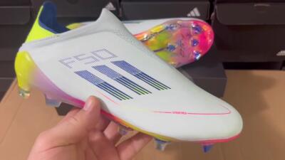 Men's Adidas F50 Elite Laceless FG Football Boots - Jade/Blue/Yellow