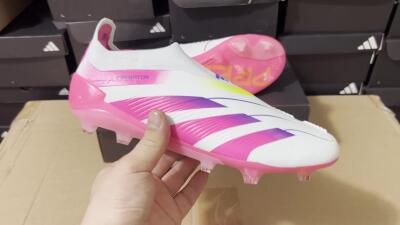 Men's Adidas Predator Elite 24 Laceless FG Football Boots - Jade/Blue/Pink