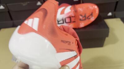 Unisex Adidas Predator Elite Foldover Tongue 2025 Pure Victory FG Football Boots - Lucid Red/White/Black