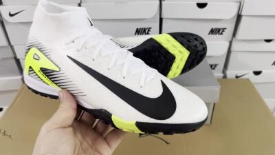 Unisex Nike Air Zoom Mercurial Superfly 10 Elite TF Football Shoes - White/Black/Yellow