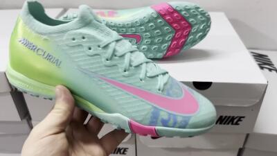 Unisex Nike Air Zoom Mercurial Vapor 16 Elite TF Football Shoes - Jade/Pink/Blue
