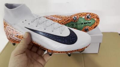 Men's Nike Air Zoom Mercurial Superfly 10 Elite SG Football Boots - Grey/Black/Leopard