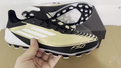 Unisex Adidas F50 Elite Messi MG Football Boots - Gold/Black/White
