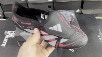 Unisex Adidas Predator Elite Foldover Tongue FG Football Boots - Black/White/Red