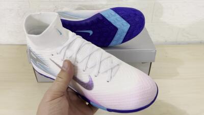 Unisex Nike Air Zoom Mercurial Superfly 10 Elite TF Football Shoes - White/Purple/Blue