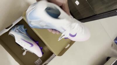 Unisex Nike Air Zoom Mercurial Vapor 16 Elite FG Football Boots - White/Purple/Blue