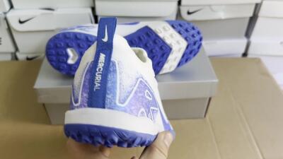 Unisex Nike Air Zoom Mercurial Vapor 16 Pro TF Football Shoes - White/Blue