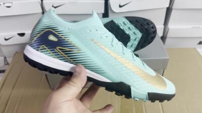 Unisex Nike Air Zoom Mercurial Vapor 16 Elite TF Football Shoes - Jade/Gold/Blue