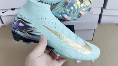 Unisex Nike Air Zoom Mercurial Superfly 10 Elite FG Football Boots - Jade/Gold/Blue