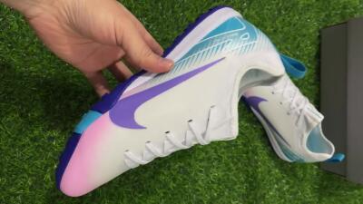 Unisex Nike Air Zoom Mercurial Vapor 16 Pro TF Football Shoes - White/Purple/Pink/Jade