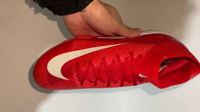 Men's Nike Air Zoom Mercurial Superfly 10 Elite TF Football Shoes - Red/White