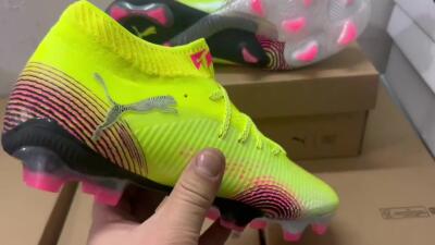 Men's Puma Future 8 Ultimate FG Football Boots - Yellow/Pink/Black