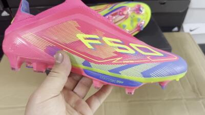 Unisex Adidas F50+ Elite Laceless FG Football Boots - Red/Yellow/Blue