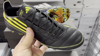 Men's Adidas F50 Elite FG Football Boots - Black/Yellow/Gold