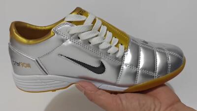 Men's Nike Total 90 III TF Football Shoes - Silver/Black/White