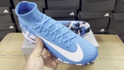 Unisex Nike Air Zoom Mercurial Superfly 10 Elite TF Football Shoes - Blue/White