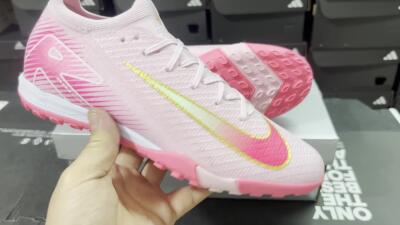 Unisex Nike Air Zoom Mercurial Vapor 16 Elite TF Football Shoes - Pink/Gold/White