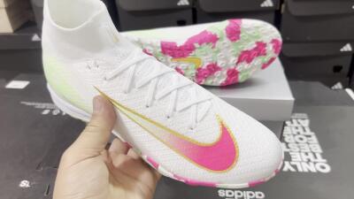 Unisex Nike Air Zoom Mercurial Superfly 10 Elite TF Football Shoes - White/Red/Gold