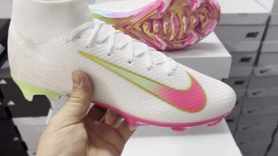 Unisex Nike Air Zoom Mercurial Superfly 10 Elite FG Football Boots - White/Red/Gold