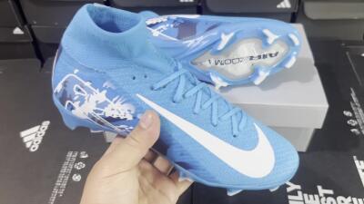 Unisex Nike Air Zoom Mercurial Superfly 10 Elite FG Football Boots - Blue/White