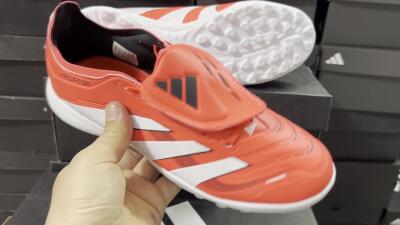 Unisex Adidas Predator 25 Elite Foldover Tongue TF Football Shoes - Red/White/Black