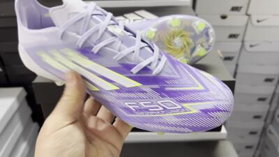 Men's Adidas F50 Elite FG Football Boots - Purple/Silver/Yellow