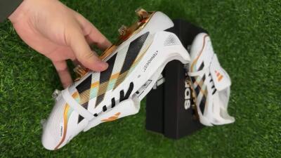 Unisex Adidas Predator 25 Elite Foldover Tongue FG Football Boots - White/Black/Gold