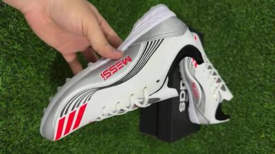 Unisex Messi x Adidas F50 Pro TF Football Shoes - Silver/Red/Black