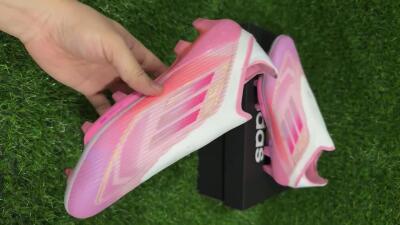 Unisex Adidas F50+ Elite Laceless FG Football Boots - Pink/White/Gold