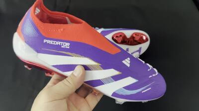 Unisex Adidas Predator 25 Elite Laceless FG Football Boots - Blue/White/Red