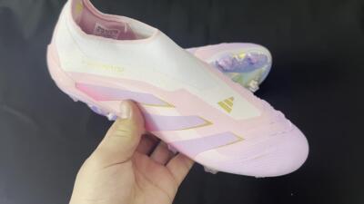 Unisex Adidas Predator 25 Elite Laceless FG Football Boots - Pink/Purple/Gold