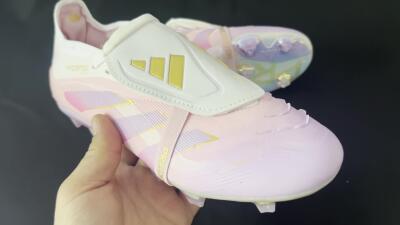 Unisex Adidas Predator 25 Elite Foldover Tongue FG Football Boots - Pink/Purple/Gold