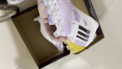 Unisex Adidas F50 Elite Laceless FG Football Boots - White/Purple/Gold