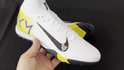 Unisex KM x Nike Air Zoom Mercurial Superfly 10 Elite TF Football Shoes - White/Black/Yellow