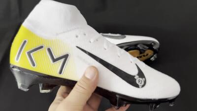 Unisex KM x Nike Air Zoom Mercurial Superfly 10 Elite FG Football Boots - White/Black/Yellow