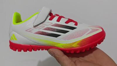 Kids Adidas F50 Elite TF Football Shoes - White/Red/Yellow