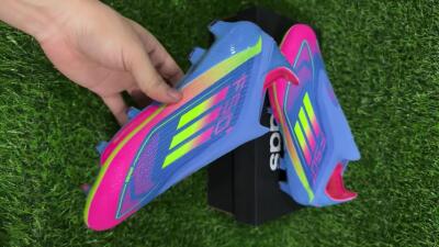 Unisex Adidas F50+ Elite Lightstrike Pro Laceless FG Football Boots - Blue/Pink/Yellow