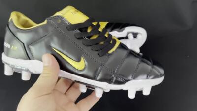 Men's Nike Air Zoom Total 90 III FG Football Boots - Black/Gold/White