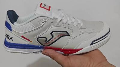 Men's Joma Top Flex IC Football Shoes - White/Red/Blue