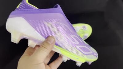 Unisex Adidas F50+ Lightstrike Pro Laceless FG Football Boots - Purple/Yellow/White