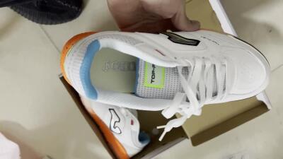 Men's Joma Top Flex IC Football Shoes - White/Silver/Red