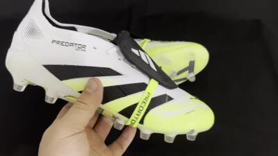 Men's Adidas Predator 25 Elite Foldover Tongue FG Football Boots - White/Black/Yellow