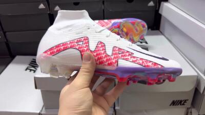 Men's Nike Air Zoom Mercurial Superfly 9 Elite FG Football Boots - White/Red