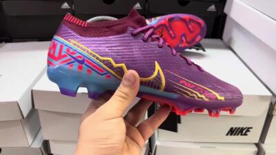 Men's Nike Air Zoom Mercurial Vapor 15 Elite FG Football Boots - Purple/Blue/Gold