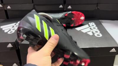 Men's Adidas Predator Edge Geometric.1 Low FG Football Boots - Black/Yellow/Red