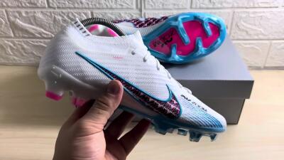 Men's Nike Air Zoom Mercurial Vapor 15 Elite FG Football Boots - White/Blue/Pink