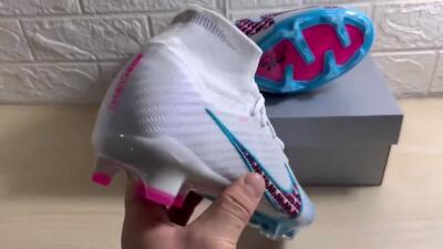 Men's Nike Air Zoom Mercurial Superfly 9 Elite FG Football Boots - Grey/Blue/Red