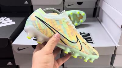 Unisex Nike Air Zoom Mercurial Vapor 15 Elite AG Football Boots - White/Green/Orange